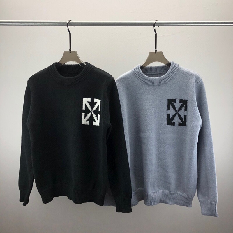 Fashion European long-sleeved sweater arrow jacquard pattern men's and women's same style in stock cross-border European and American sweater