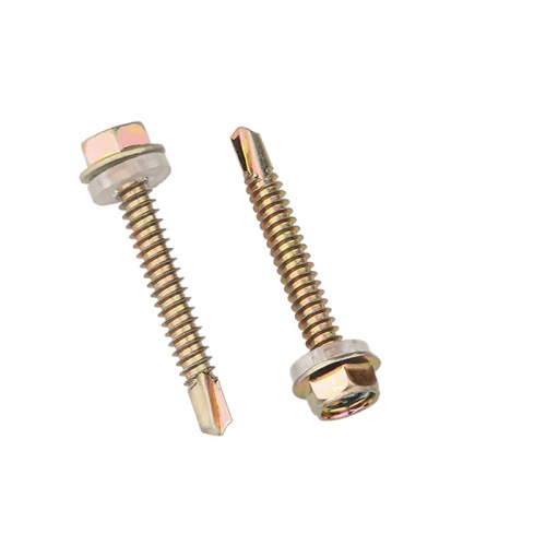 Lightning external hexagonal drill tail with pad self-tapping galvanized dovetail screws color steel tile nail drill tail nail hexagonal drill tail screw