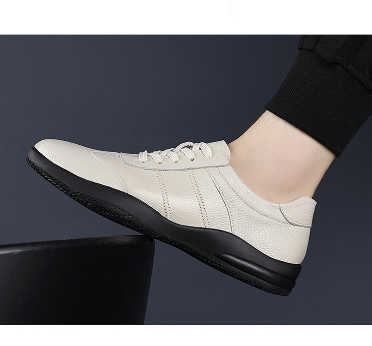 Giày da lỗ nam da bò lớp đầu, đế mềm chống trượt, thoáng khí, kiểu sneaker thể thao — Giày bệt GX màu trắng kem 88332, Giày bệt GX màu đen 88332 chi tiết 17