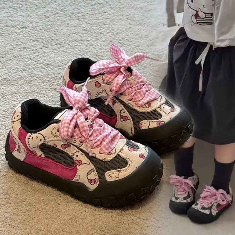 Girls' Sports Shoes 2025 Spring New Girls' Casual Dad Shoes Outdoor Hiking Shoes Soft Sole Boys' Running Shoes