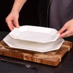 纯白创意盘子汤盘饭店餐厅龙虾盘菜盘深盘酒席餐盘酒店陶瓷餐具