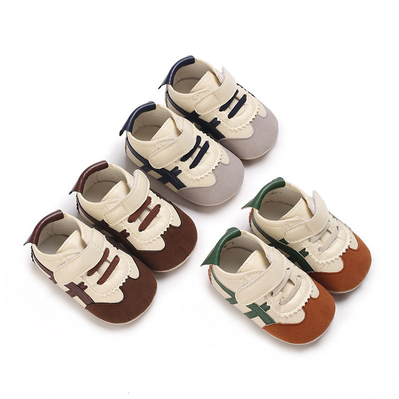 膠底防滑學步鞋babyshoes 時尚條紋0-1寶寶鞋嬰兒鞋步前鞋
