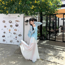 实拍 韩版碎花吊带连衣裙女2025春夏季法式收腰显瘦气质拼接长裙
