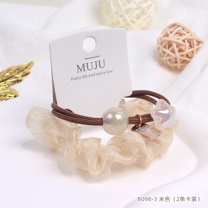 [Carga de tarjeta] sensación de alto nivel coreano de cabello de código de barras de moda de alta elasticidad de cabello anillo de cabello correa de cola de caballo