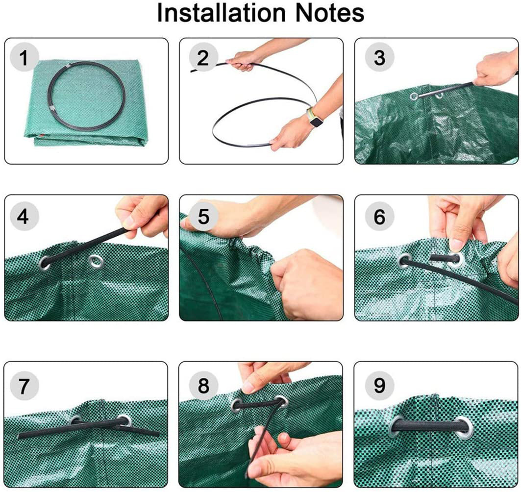 园林树叶袋花园庭院垃圾袋麻袋 景观池树叶收集器 花园手提袋
