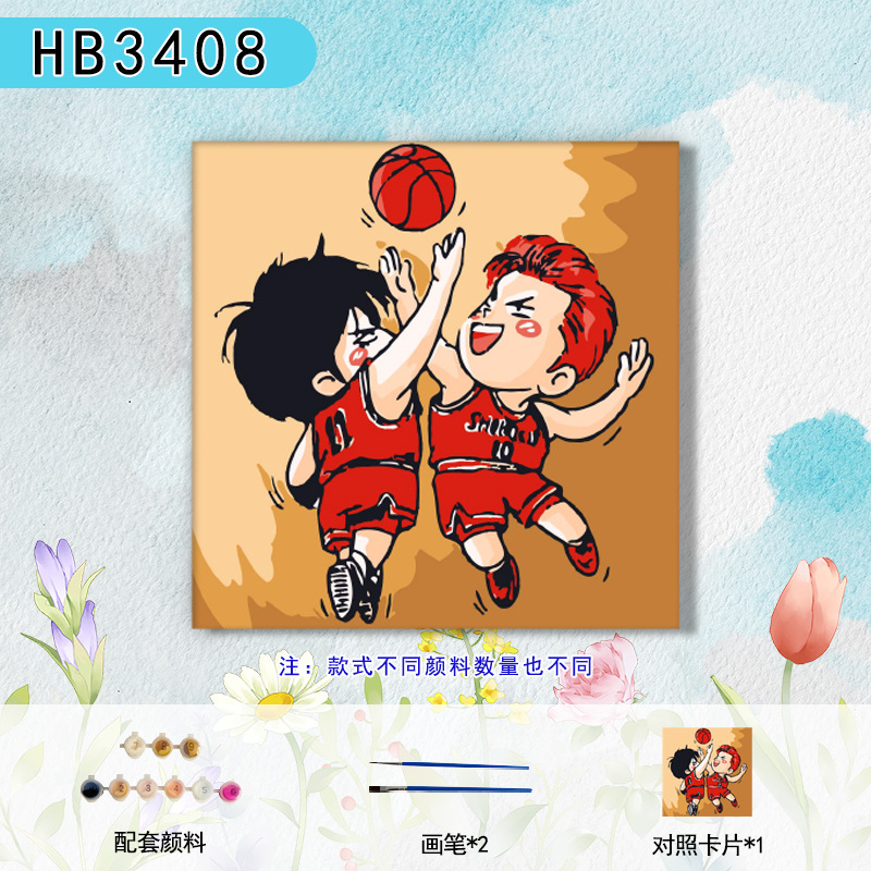 儿童数字油画批发卡通画三丽欧填充涂色油彩手工画玩具一件代发