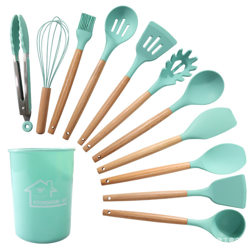 12 piezas de cocina de silicona antiadherente, cocina de silicona de grado alimenticio, cocina de silicona resistente a altas temperaturas