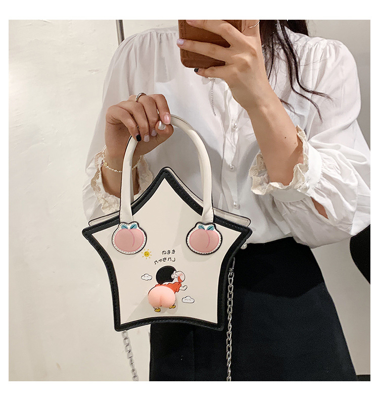 Cartoon Cute Butt Five-pointed Star Protable Tote Bag display picture 10