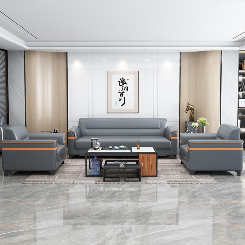 Office sofa VIP reception room guest reception three seats modern minimalist tea table set business office sofa