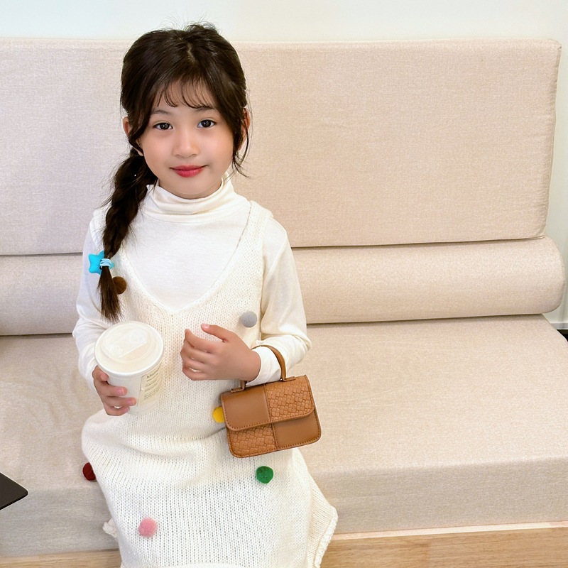 Bolsa de hombro de color sólido coreana para niños y niñas, bolsas de mano para niños, nuevos mini bolsos de comercio exterior para niños