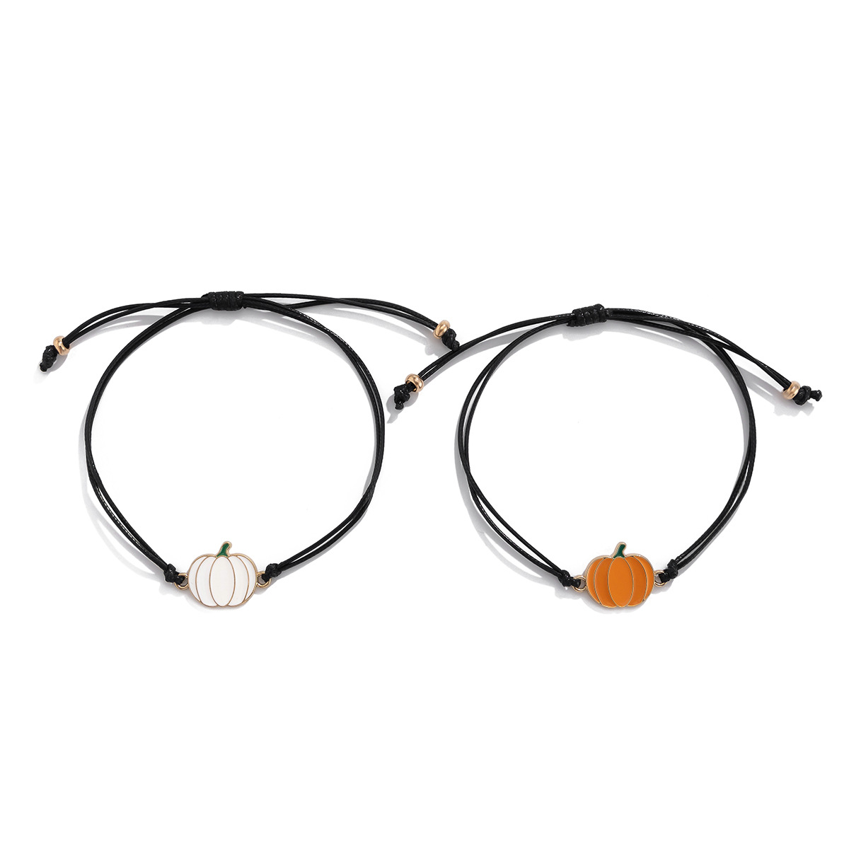 Halloween ghost leather wax line bracelet, dark wind bat alloy bracelet set_voghion.com