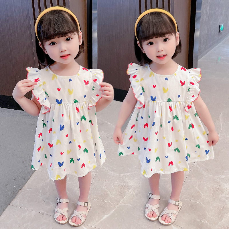 21 Summer New Girls Cotton Dress Western Style Baby Girl Princess Dress Korean Little Girl Suspender Skirt