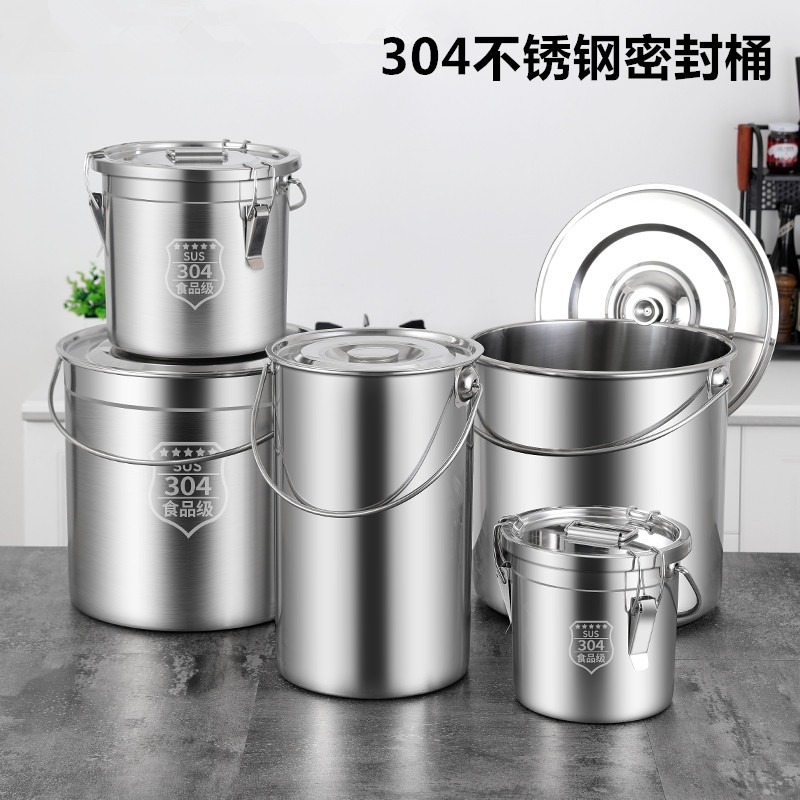 304不锈钢水桶手提式幼儿园家用带盖提桶油桶汤桶分类食堂饭迪鹏|undefined