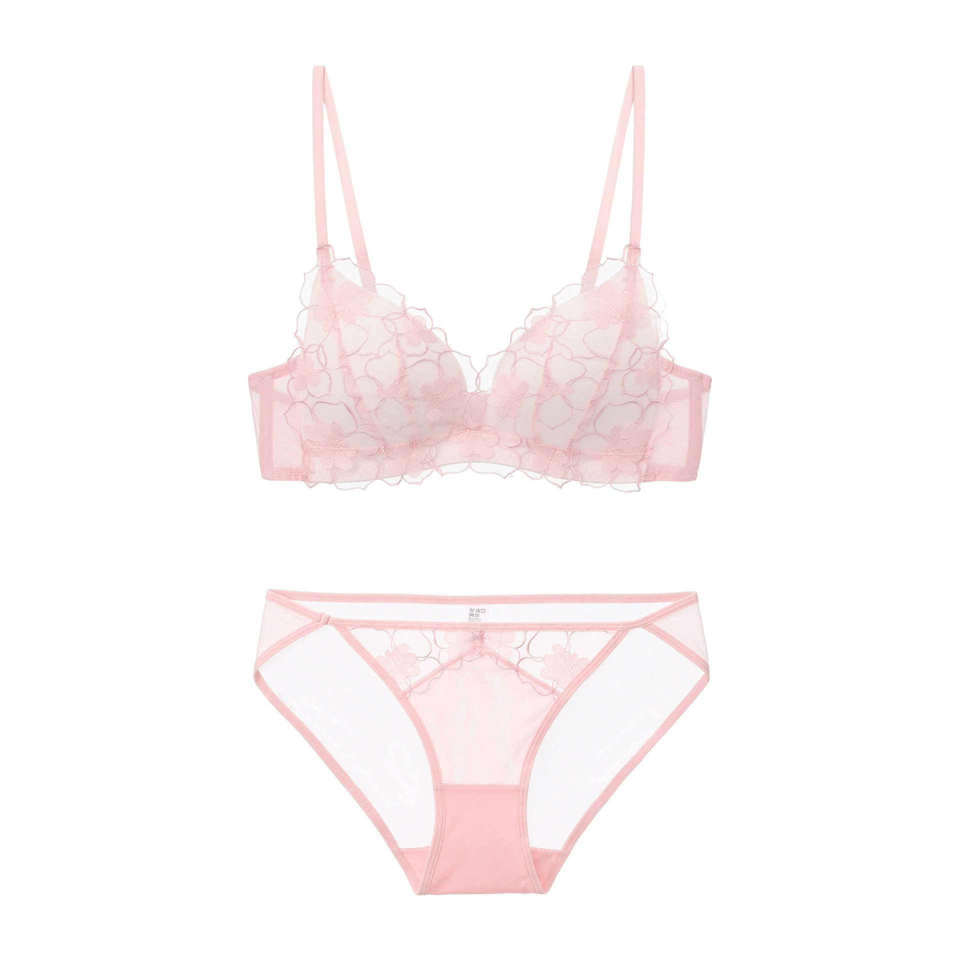  Wireless bra, sexy underwear, supporting push up bra, set, french style