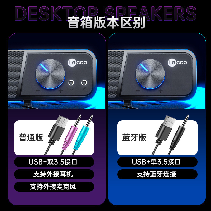 Cool DS111 Altavoces Bluetooth de escritorio con cable de altobajo de altavoz de altavoces