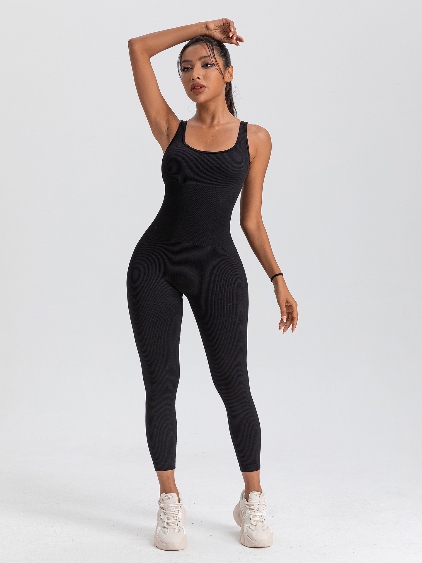 Women's Casual Solid Color Cotton Tracksuit Bodysuits Jumpsuits display picture 8