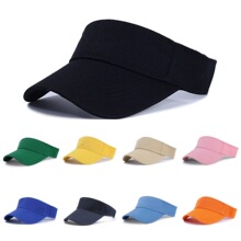 纯色毛青空顶鸭舌帽男夏季防晒遮阳帽女运动户外空顶帽子大帽檐