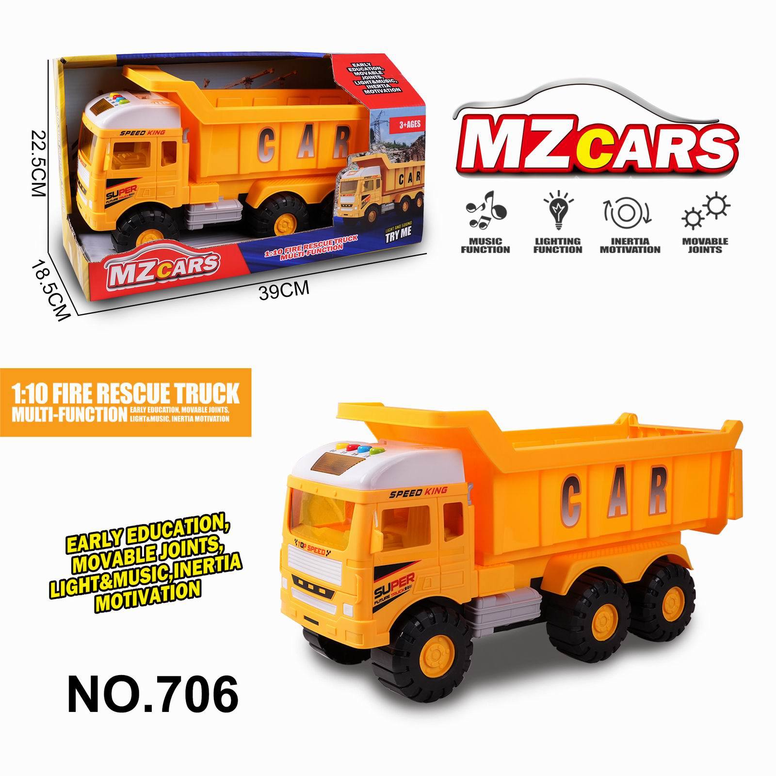 빛과 음악이 포함된 초대형 스토리 관성 엔지니어링 차량 [포장 수량 18PCS]