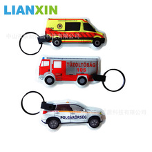 定做 小汽车PVC带灯钥匙扣 地摊产品广告礼品反光LED灯钥匙扣