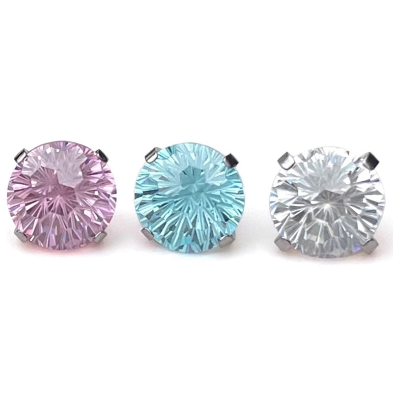 F136 Titanium Alloy Earrings 7A Fireworks Diamond 5-8mm Earrings Wholesale Cochlear Nails with 0.9 Thread detail image 9