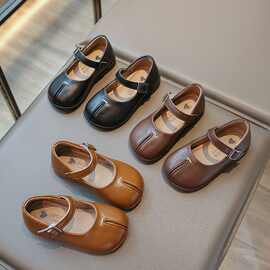 新款2025春季女童小皮鞋儿童鞋子软底公主鞋春夏女宝单鞋甜美女孩