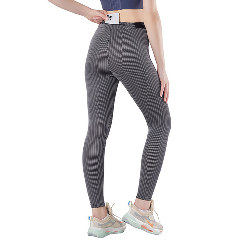 Autumn and winter running training women's high elastic leggings fitness pocket trousers outer wear bottoming yoga pants