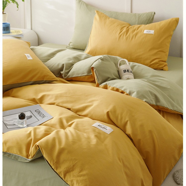 Algodón de cuatro piezas, ropa de cama de algodón lavable, ropa de cama