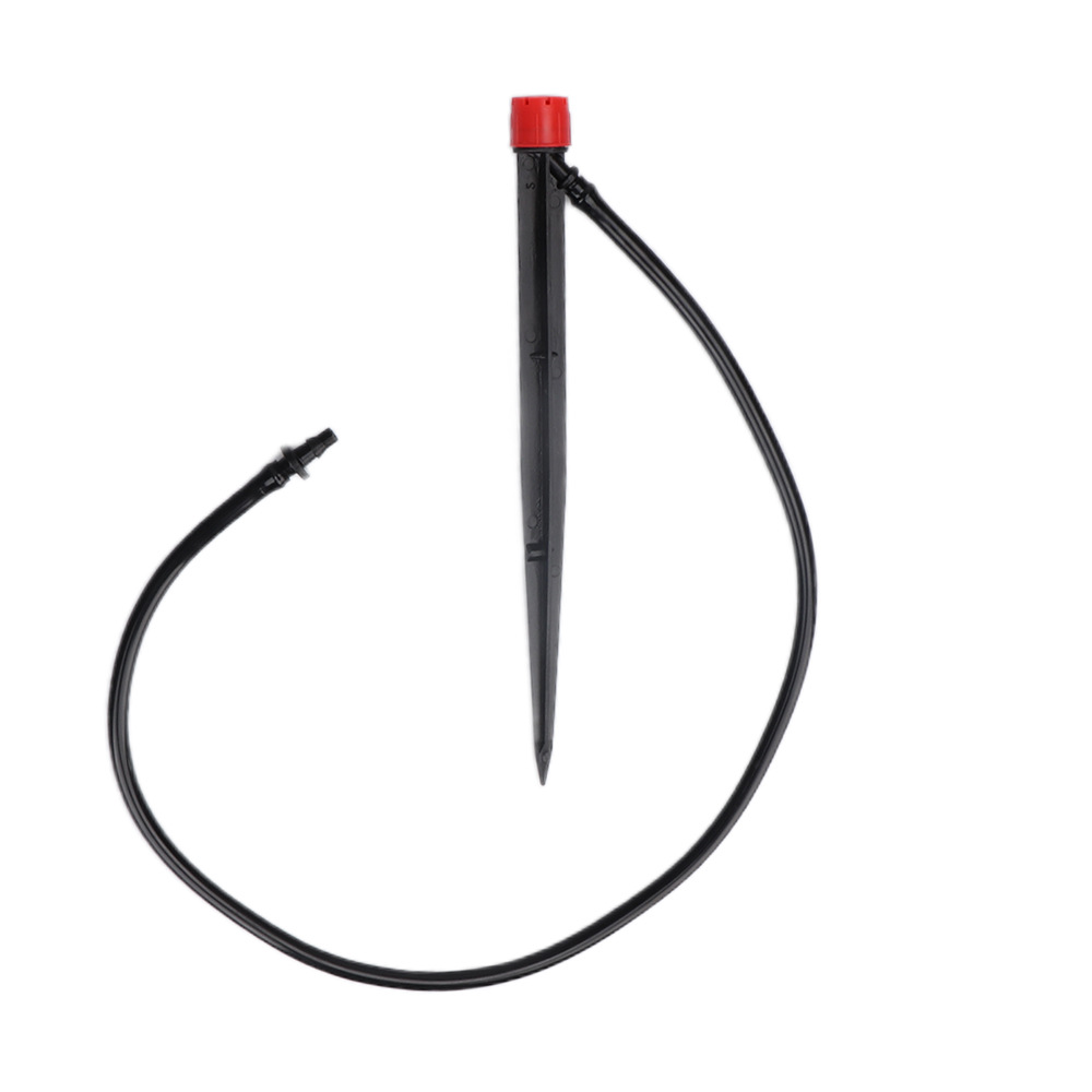 Pequeña capilla roja de ocho agujeros insertando boquilla de pulverización ajustable para riego automático de flores y riego de micro boquilla de riego por goteo de huerto con tubo capilar