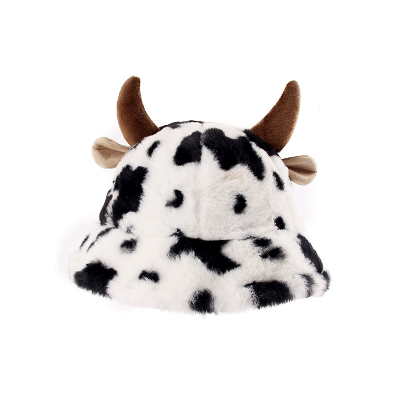 Women's Cute Cow Pattern Wide Eaves Bucket Hat display picture 3