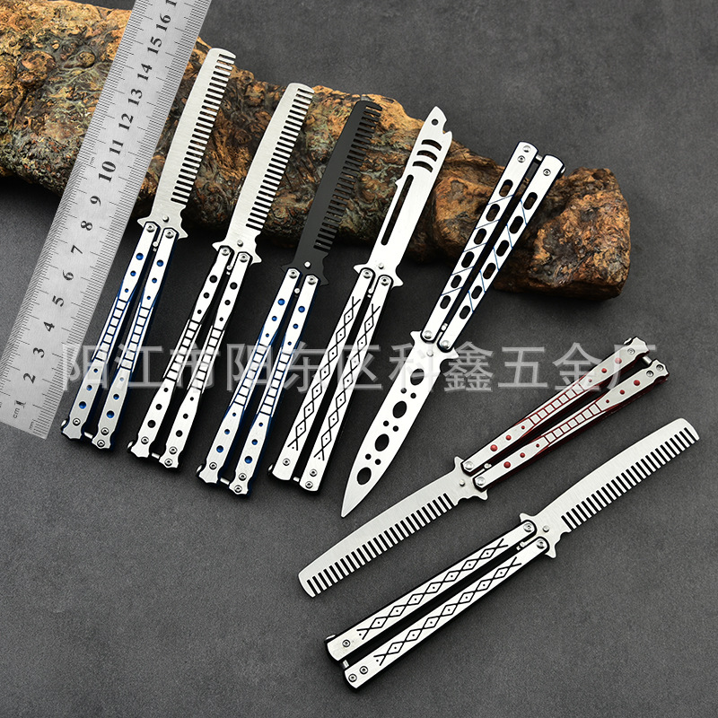 Factory Sale Butterfly Exercise Knife CS:GO Training Knife Butterfly Comb Not Sharpened Whipping Knife Game Knife Folding Knife