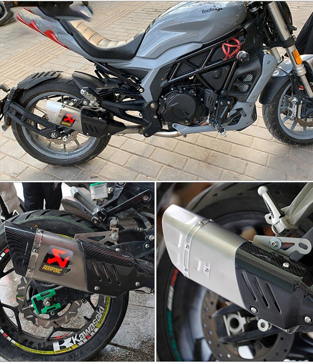 Motorcycle exhaust pipe modification tail throat oblique triangle exhaust pipe tail section stainless steel R3/R25/DUKE/NINJA