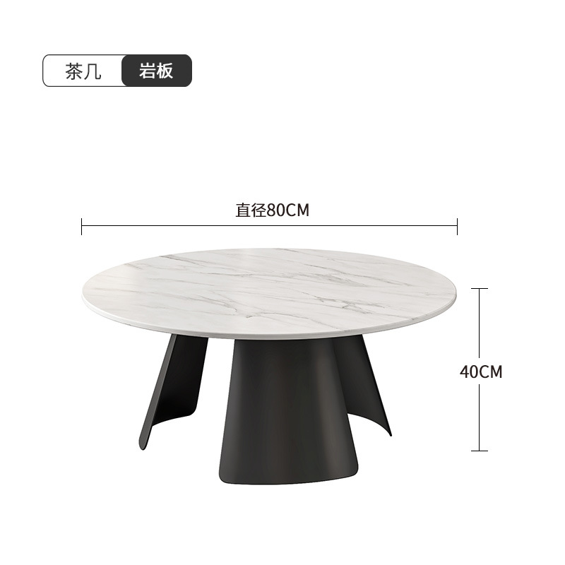큰 커피 테이블 스노우 마운틴 화이트 D80 * H40cm