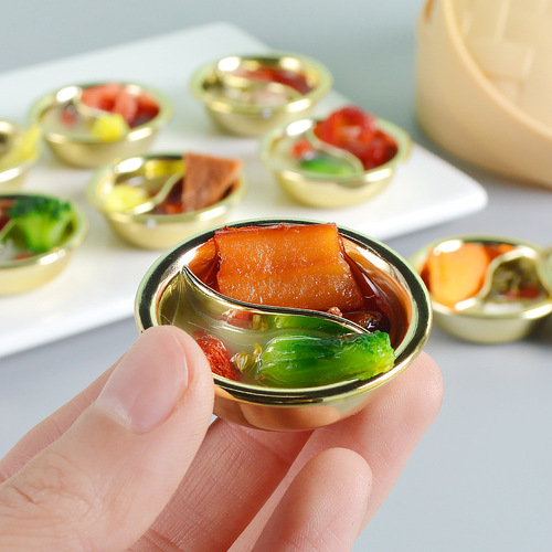 Mini simulation mandarin duck hot pot model doll house diy kitchen toy miniature food toy keychain pendant wholesale