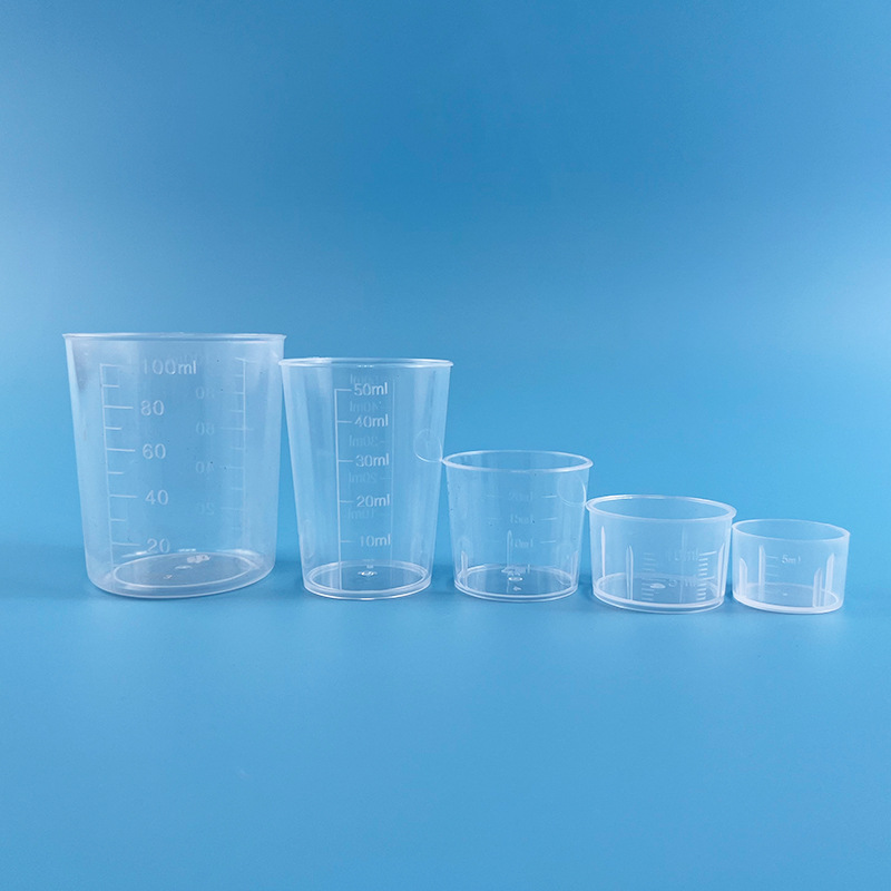 Plastic double-sided measuring cup scaled