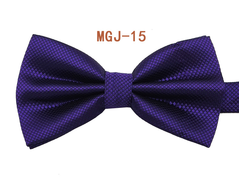 Pajarita negra de color sólido para hombre British Cube Spot Venta al por mayor Ropa formal Boda Doble pliegue Doble lazo de doble capa 27 colores