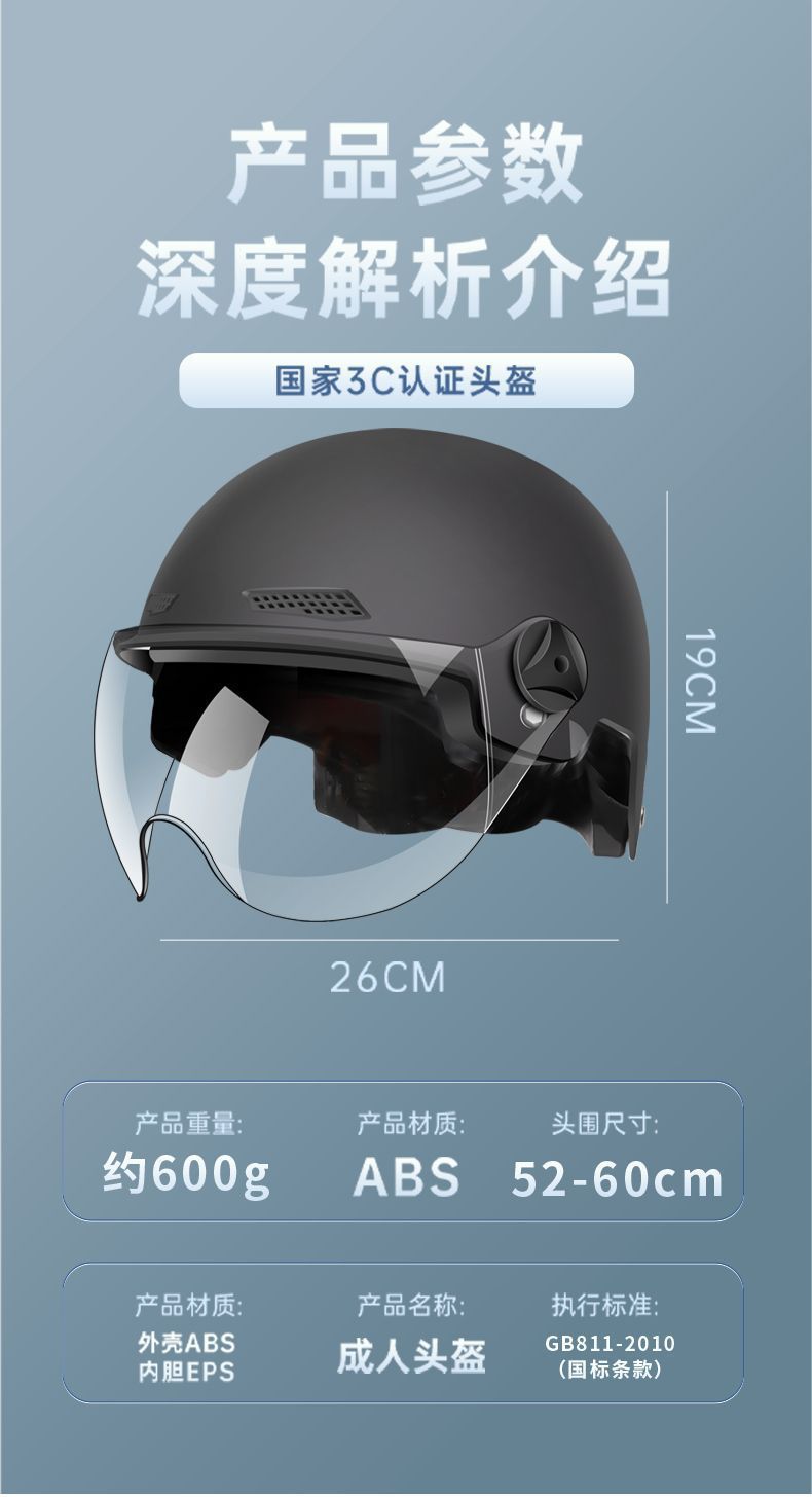 Premium 3C certified electric scooter helmet, suitable for women and men, all-season use, electric motorcycle half helmet, meets national safety standards