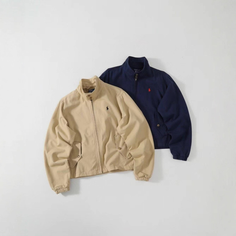 Scanable Rl Ralph Lauren Pony Logo Embroidered Stand-Up Collar Canvas Loose Jacket for Men and Women Harrington Jacket Scanable Rl Ralph Lauren Pony Logo Embroidered Stand-Up Collar Canvas Loose Jacket for Men and Women Harrington Jacket