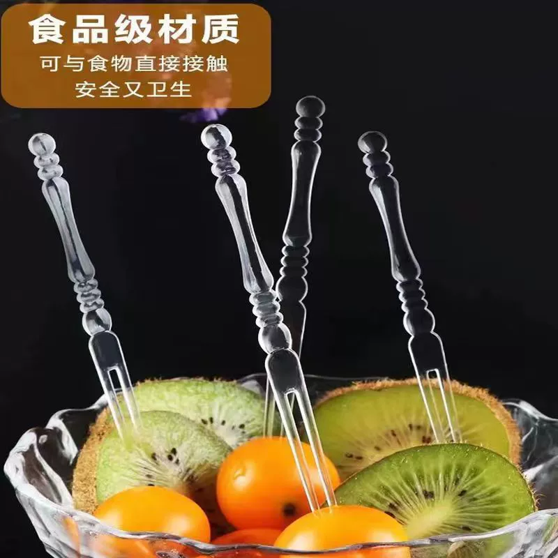 Фруктовая вилка для десерта, бамбук + акрил