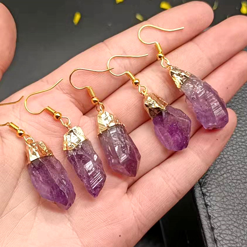 Retro Rhombus Crystal Patchwork Drop Earrings 1 Pair