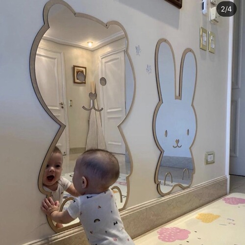 ins Nordic creative home furnishings crafts rabbit bear children acrylic mirror baby photo props