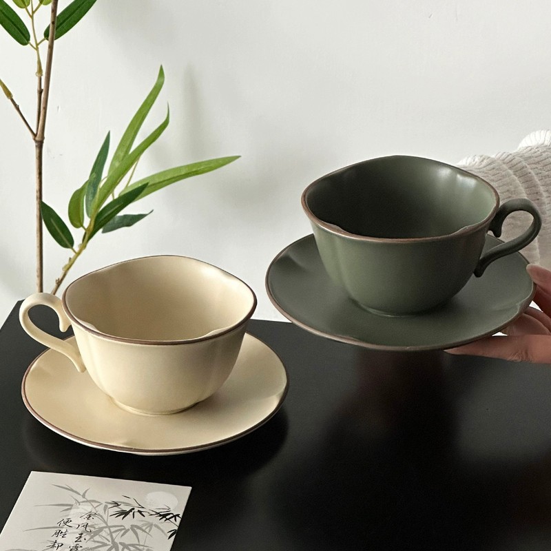 复古咖啡杯高级感马克陶瓷杯碟套装设计感小众拿铁杯拉花杯水杯|undefined