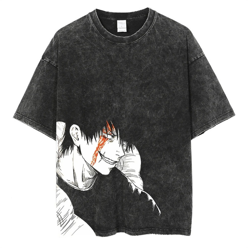 T-Shirt Independent Japanese Oversized Graphic Japanese Retro 2025 Anime Anime Ancient Station Print New Fashion