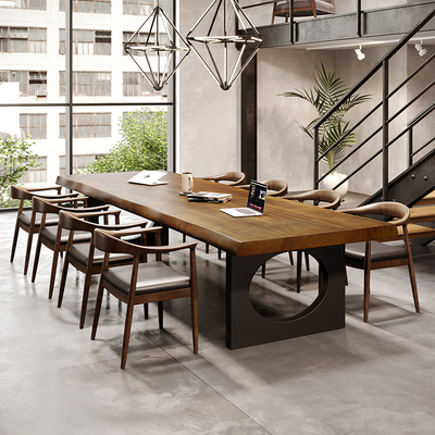 solid wood Conference table Long table Simplicity modern Strip Table workbench household computer to work in an office Negotiate Tables and chairs combination