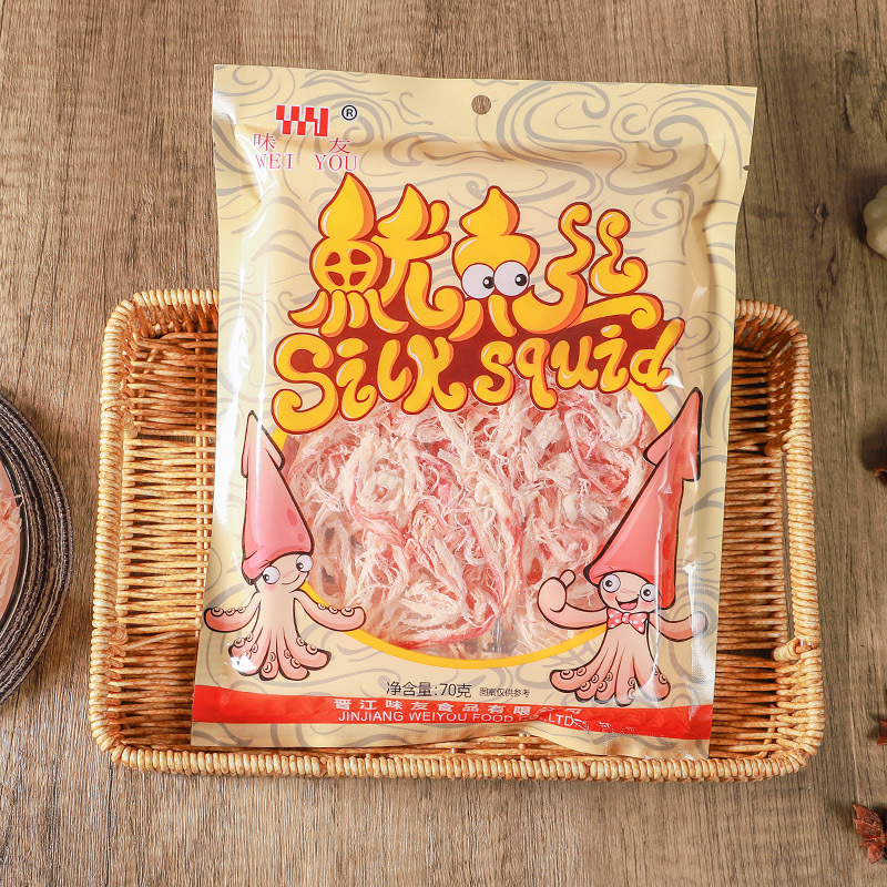Weiyou original flavor shredded squid 70g delicious instant food Office afternoon tea Children's casual snack factory wholesale