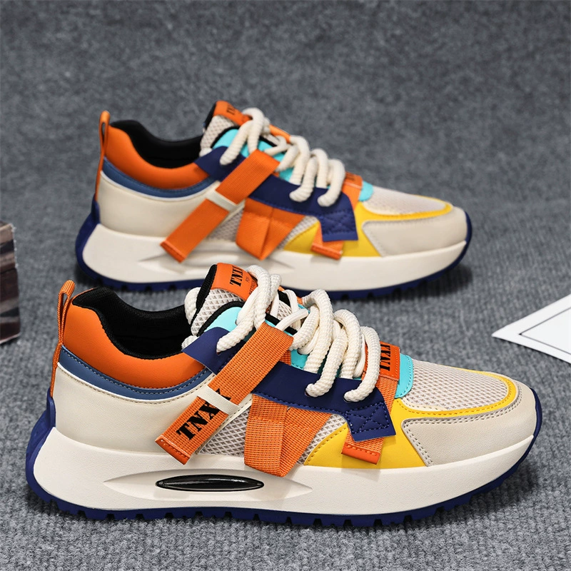 Мужская обувь, летняя спортивная обувь с дышащей сеткой на широких ножках для подростков, нескользящая обувь для папы Форрест Гамп, толстая подошва