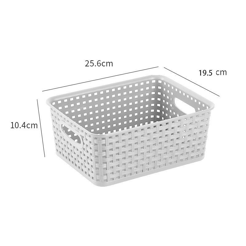 Cesta organizadora de plástico tejido hueco, estilo minimalista, ideal para almacenamiento de cocina y hogar, caja práctica multiusos
