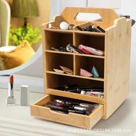 木质笔筒收纳盒可旋转马克笔收纳架咖啡包收纳茶包存储架