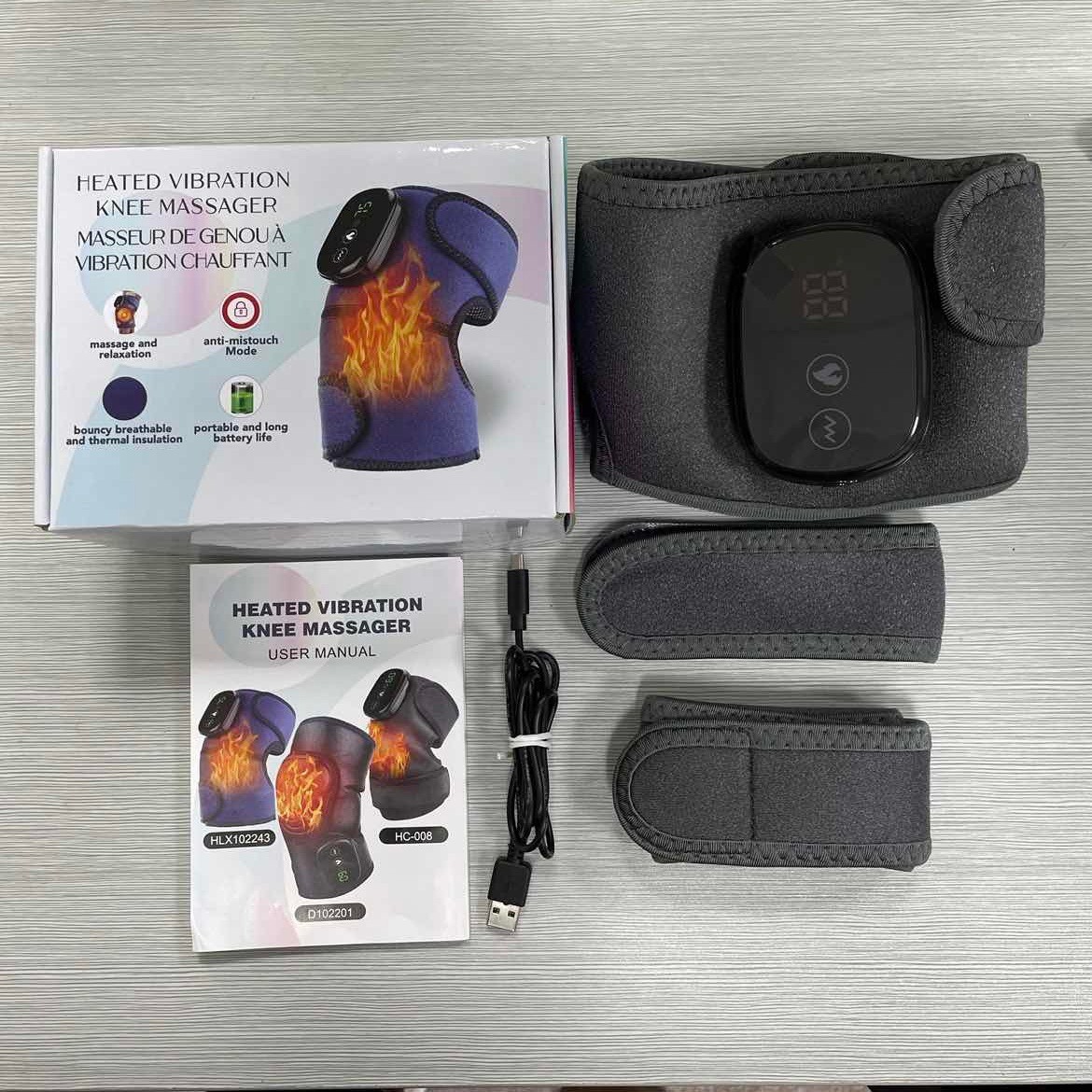 Touch screen vibration heating knee pad