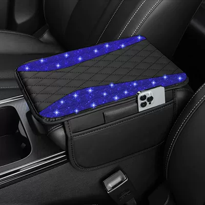 Cover, Protective Cover with a High-End – Armrest box pad - blue-diamond