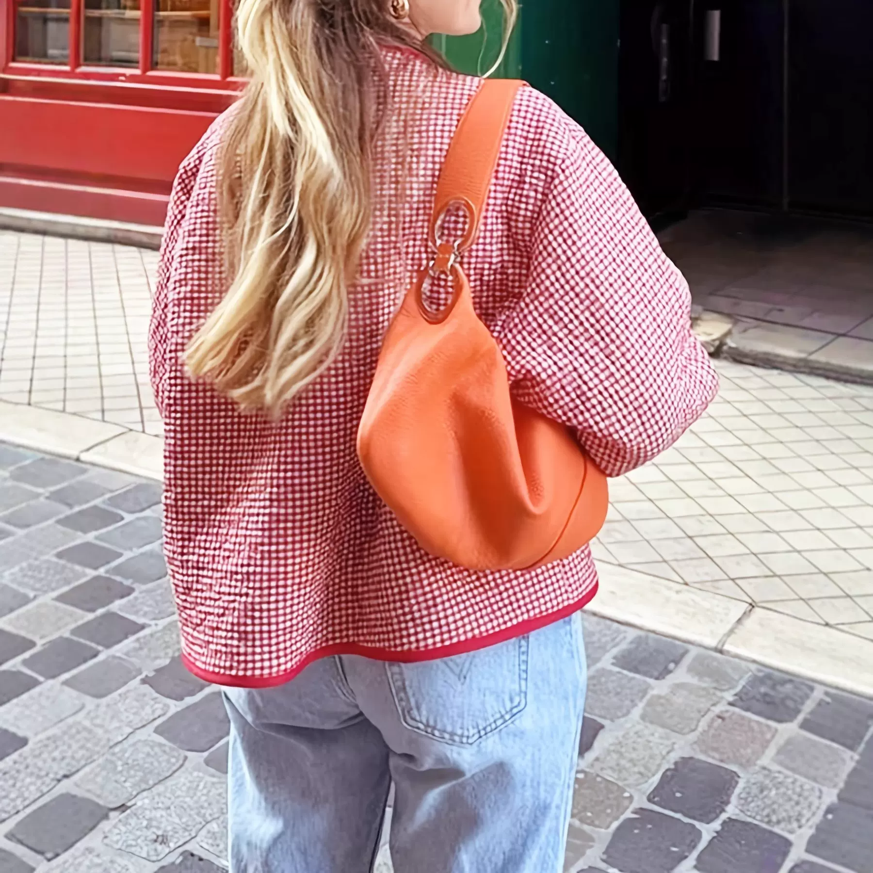 女士格纹夹棉夹克外套亚马逊欧美跨境速卖通印花外贸新款女士冬季